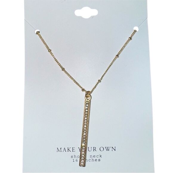 Apt. 9 NWT Gold Bar Pendant Necklace - Picture 2 of 4